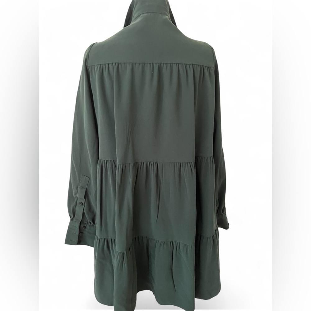 Zara Dark Green Tiered Dress - Picture 4 of 10